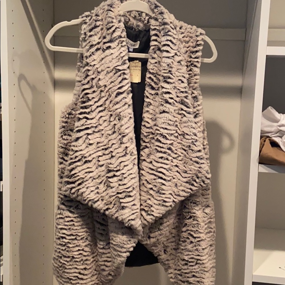 Fun fuzzy faux fur vest.